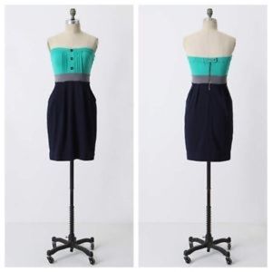 Ric Rac Sz S strapless jersey knit colorblock